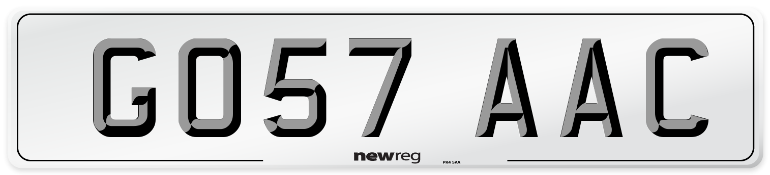 GO57 AAC Number Plate from New Reg